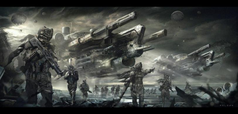Арт Sci-fi Мрачные картинки солдаты