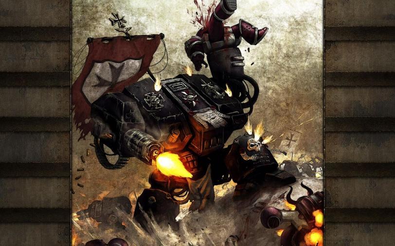Арт Warhammer 40K Империя Black templars dreadnought