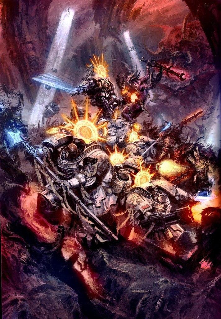 Арт Warhammer 40K пафос и превозмогание Хаос битва Империя
