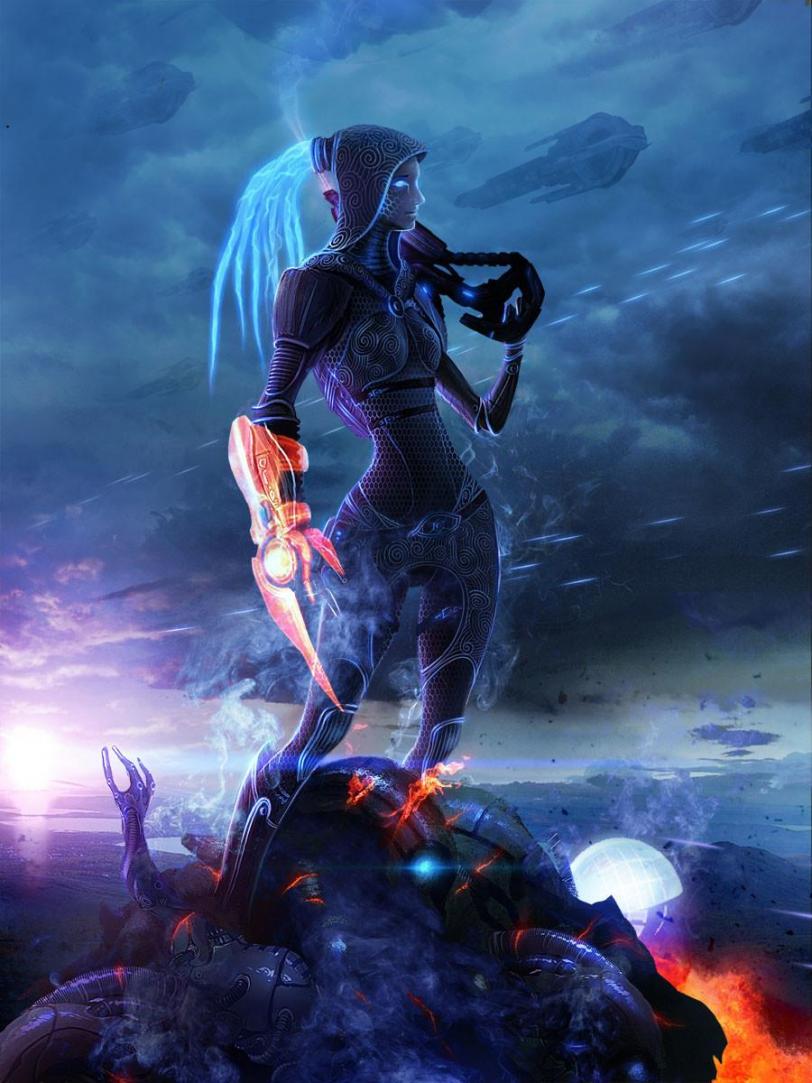 Арт Красивые картинки Sci-fi Mass Effect Quarian