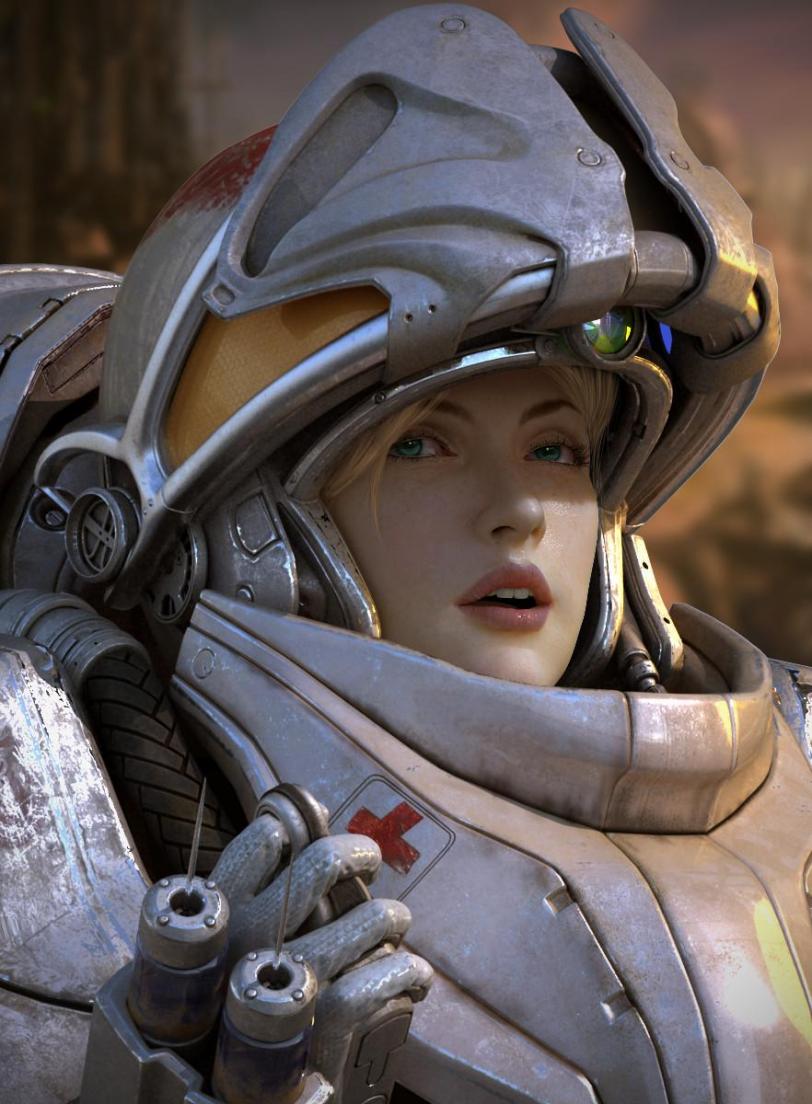 Арт Красивые картинки Scifi StarCraft2 medic