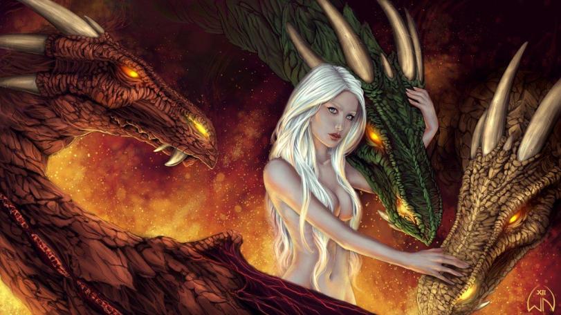 Арт Красивые картинки Девушка мать драконов Game of Thrones Daenerys песочница
