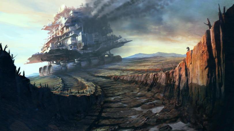 Красивые картинки Арт Sci-fi Город Опрокинутый Мир
