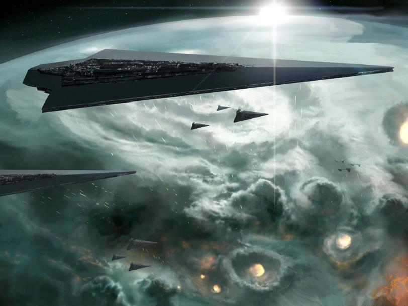 Красивые картинки Арт Star Wars орбитальная бомбардировка