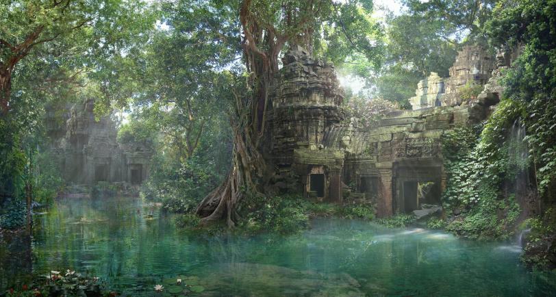 Красивые картинки Арт Природа развалины джунгли