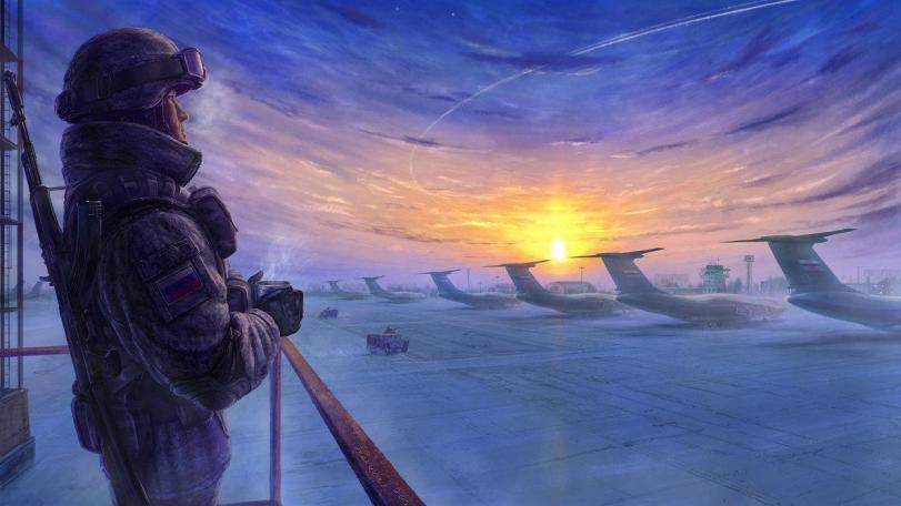 Красивые картинки Арт Техника утро аэродром