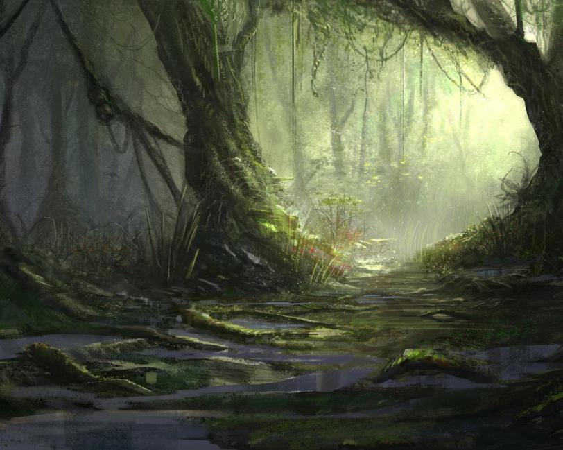 Красивые картинки Арт Фэнтези джунгли болото