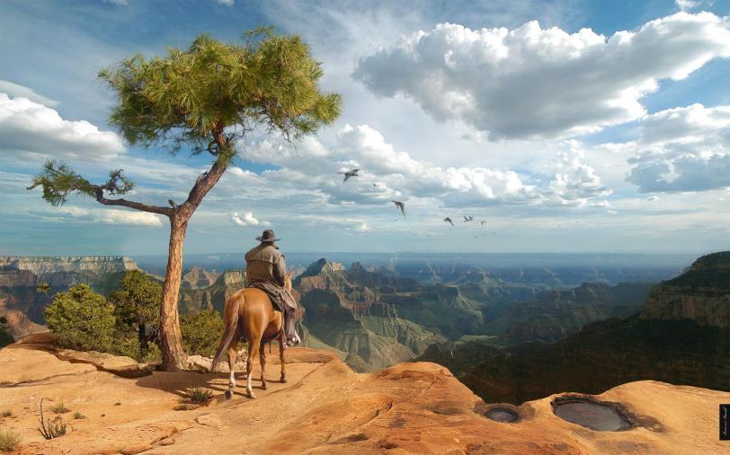 Красивые картинки Арт вестерн ковбой каньон