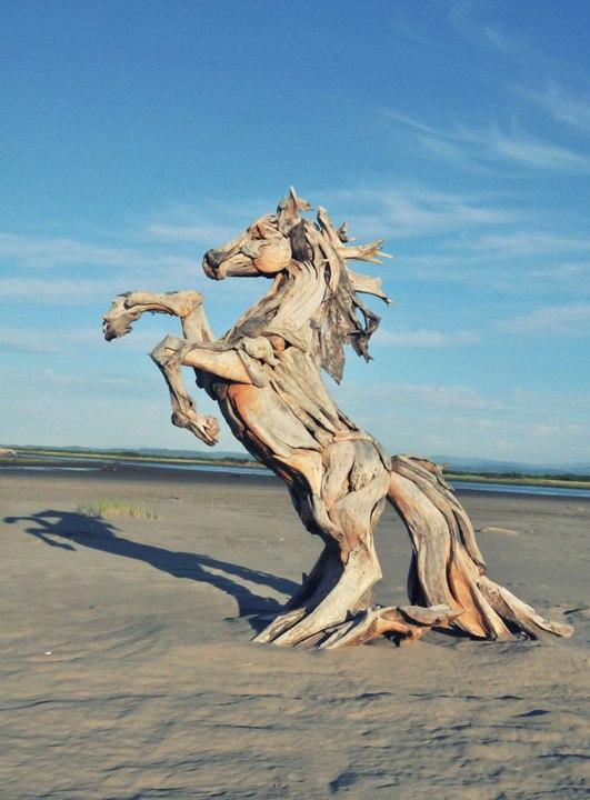 лошади Деревянная скульптура скульптура прямые руки